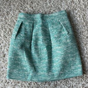 J. Crew Textured Teal A-Line Skirt